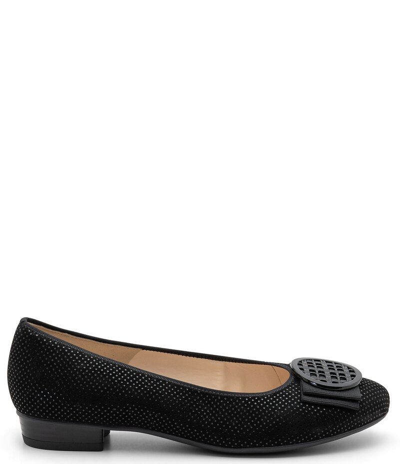 アラ レディース シューズ パンプス スエード ara Bambi Pin Dot Suede Ornament Bow Ballet Flats Black Pin Dot Suede ブラック