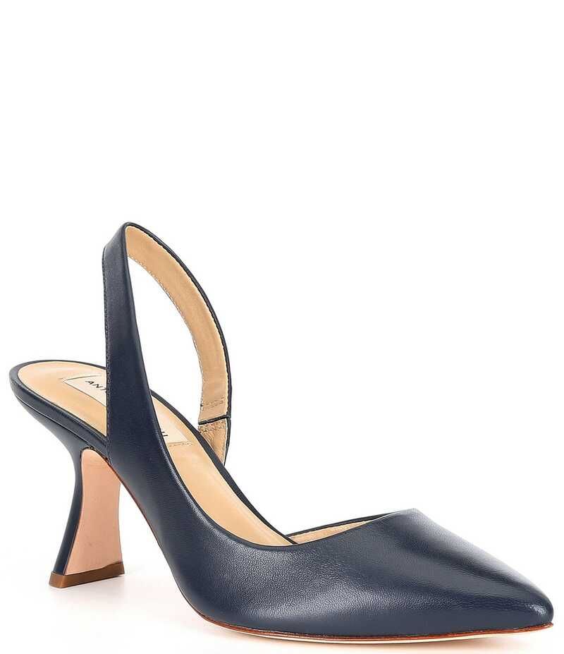 アントニオ メラーニ レディース シューズ ヒール レザー Antonio Melani Kacy Slingback Leather Pumps Vessel Blue ブルー