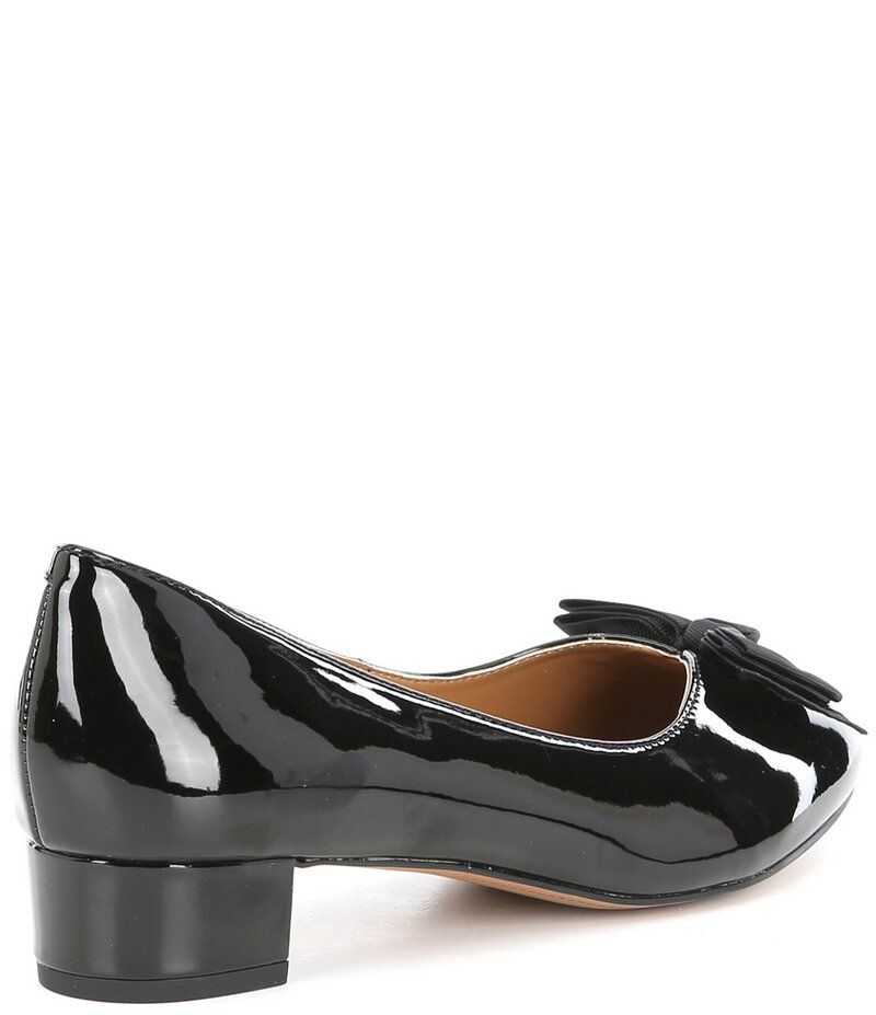 ジェイレニー レディース シューズ ヒール J Renee Cameo Patent Bow Detail Block Heel Pumps Black ブラック