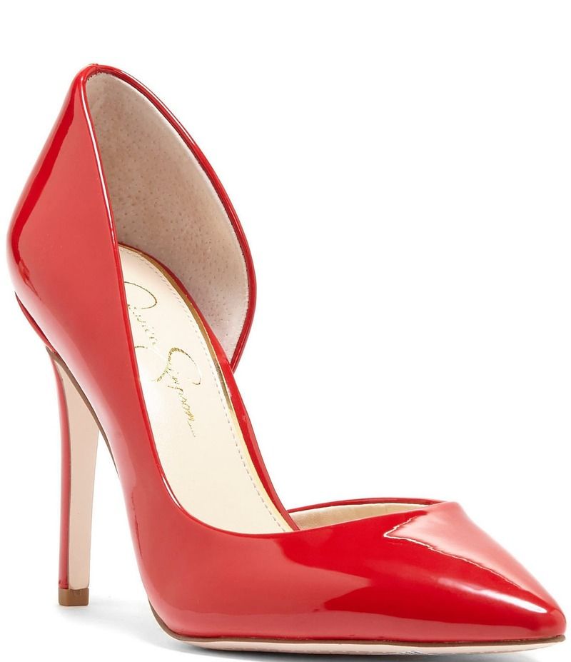 ジェシカシンプソン レディース シューズ ヒール Jessica Simpson Prizma Patent dOrsay Pumps Red Muse レッド