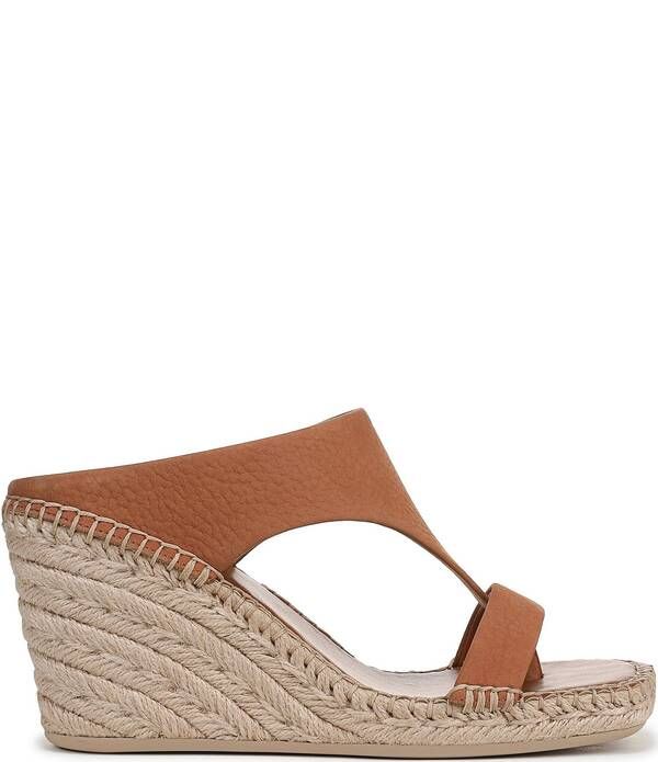 フランコサルト レディース シューズ スリッポン・ローファー プラットフォーム サンダル レザー Franco Sarto Farren Leather Square Toe Platform Espadrille Wedge Sandals Caramel
