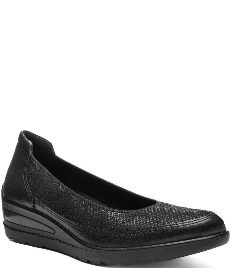 アラ レディース シューズ パンプス レザー ara Zinnia Leather Slip On Wedges Black ブラック