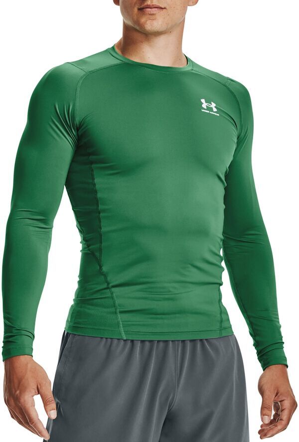 アンダーアーマー メンズ トップス シャツ Under Armour Mens HeatGear Compression Long Sleeve Shirteam Kelly GreenWhite ホワイト