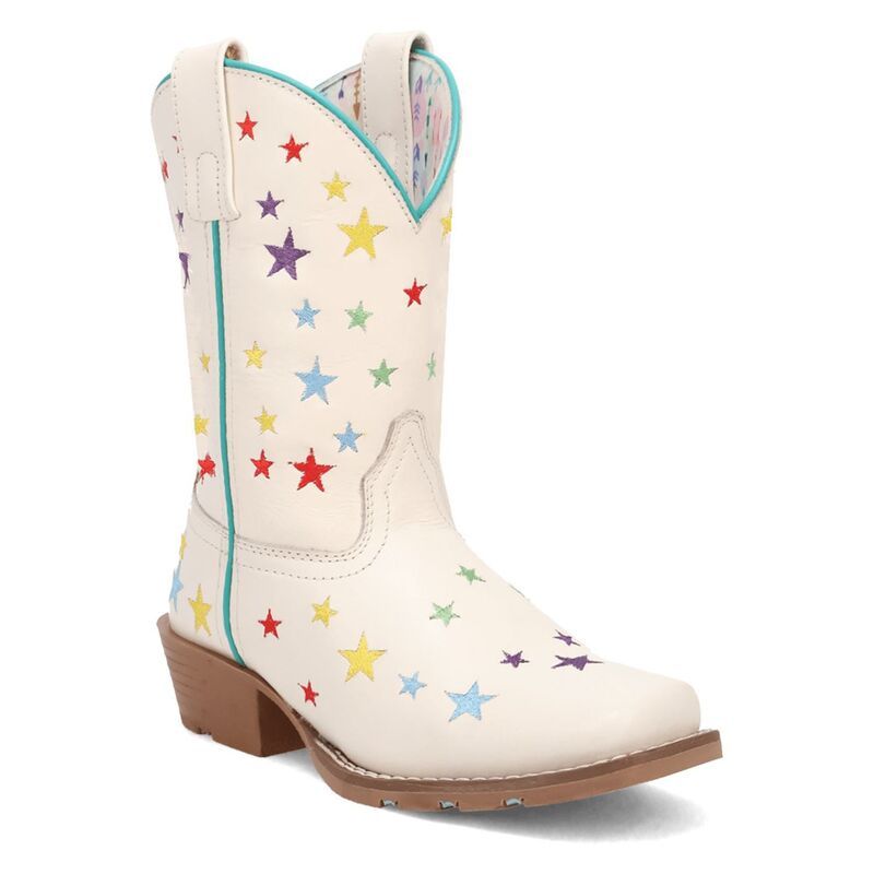 ダンポスト レディース シューズ ブーツ・レインブーツ レザー Dan Postarlett Girls Leather Western Boots With Star Design White ホワイト