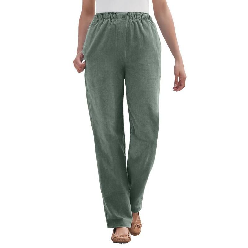 ウーマン ウィズイン レディース ボトムス カジュアルパンツ コーデュロイ プラスサイズ Woman Within Womens Plusize 7Day Corduroy StraightLeg Pant Pine