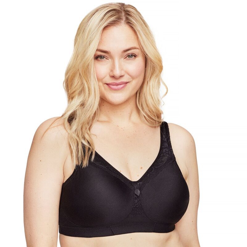 グラマライズ レディース アンダーウェア ブラジャー Glamorise MagicLift Seamless Everyday Wireless Bra 1007 Black ブラック
