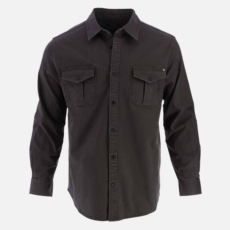 ソログッド メンズ トップス Tシャツ Thorogood Mens Heavyweight Utility Stretch Long Sleeve Button Up Overshirtarmac