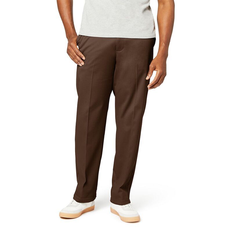 ドッカーズ メンズ ボトムス カジュアルパンツ Mens Dockerstretch Easy Khaki ClassicFit FlatFront Pants Brown ブラウン