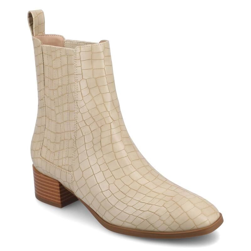 ジャーニー レディース シューズ ブーツ・レインブーツ アンクル Journee Wrenley Tru Comfort Foam Womens Ankle Boots Beige Croco ベージュ