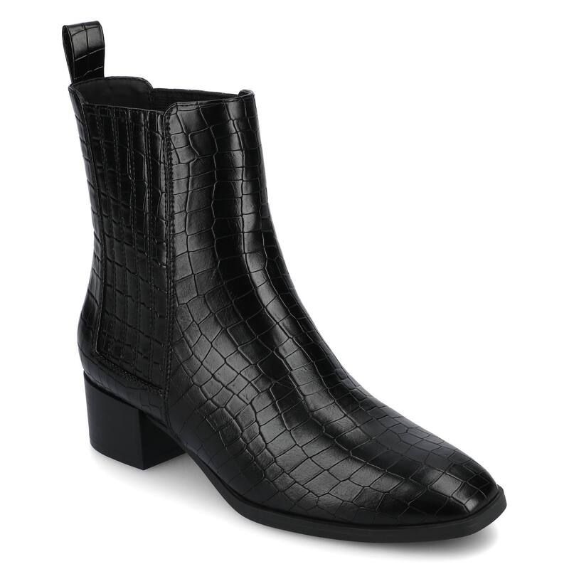 ジャーニー レディース シューズ ブーツ・レインブーツ アンクル Journee Wrenley Tru Comfort Foam Womens Ankle Boots Black Croco ブラック