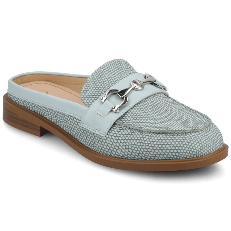 ジャーニー レディース シューズ サンダル ローファー Journee Rayla WomenslipOn Loafers With Bit Detail Blue Lizard ブルー