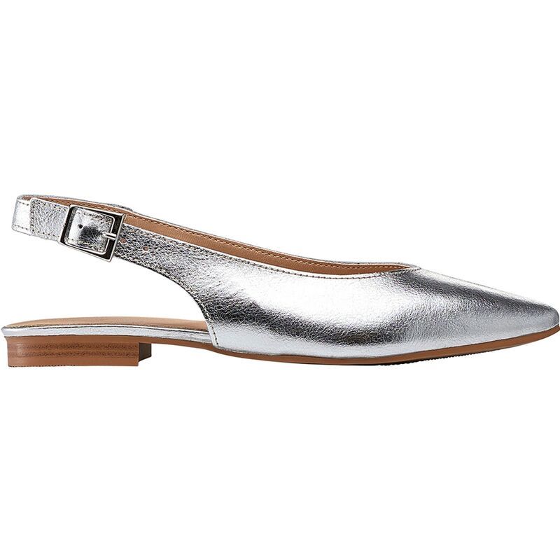 Ellos レディース シューズ サンダル ellos Womens Wide Widths Available Slingback Flatsilver Metallic シルバー
