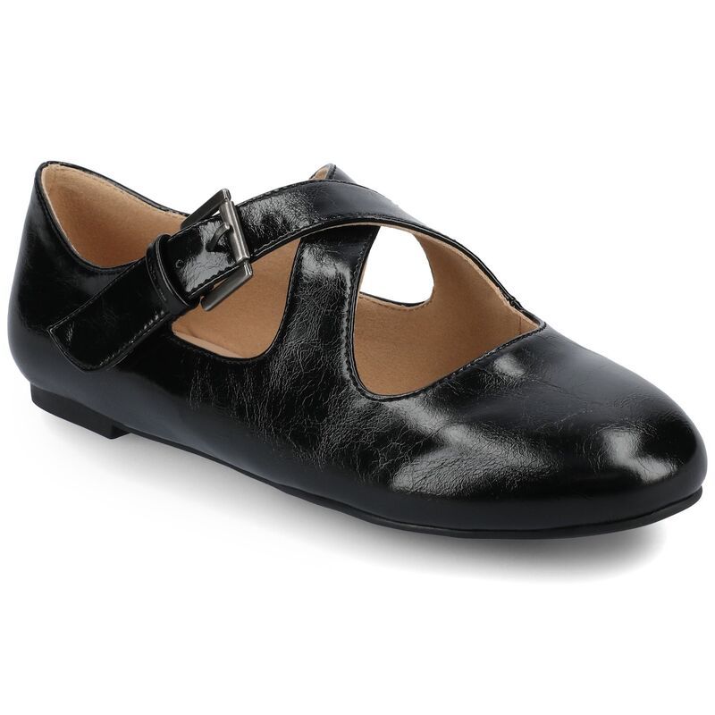 ジャーニー レディース シューズ サンダル Journee Ivanna Womens Almond Toe Buckle Detail Mary Jane Flats Black ブラック