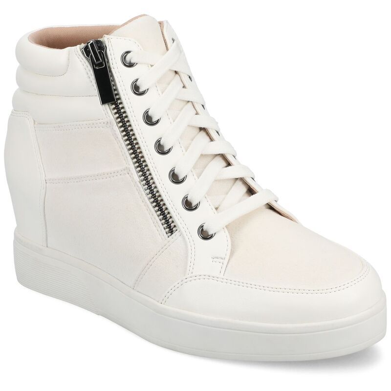 ジャーニー レディース シューズ スニーカー Journee Clarity Womens Comfort Wedge Sneakers White ホワイト