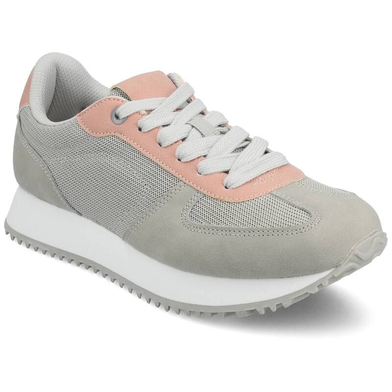 ジャーニー レディース シューズ スニーカー レース Journee Flowomens CasualaceUp Sneakers Light Gray グレー