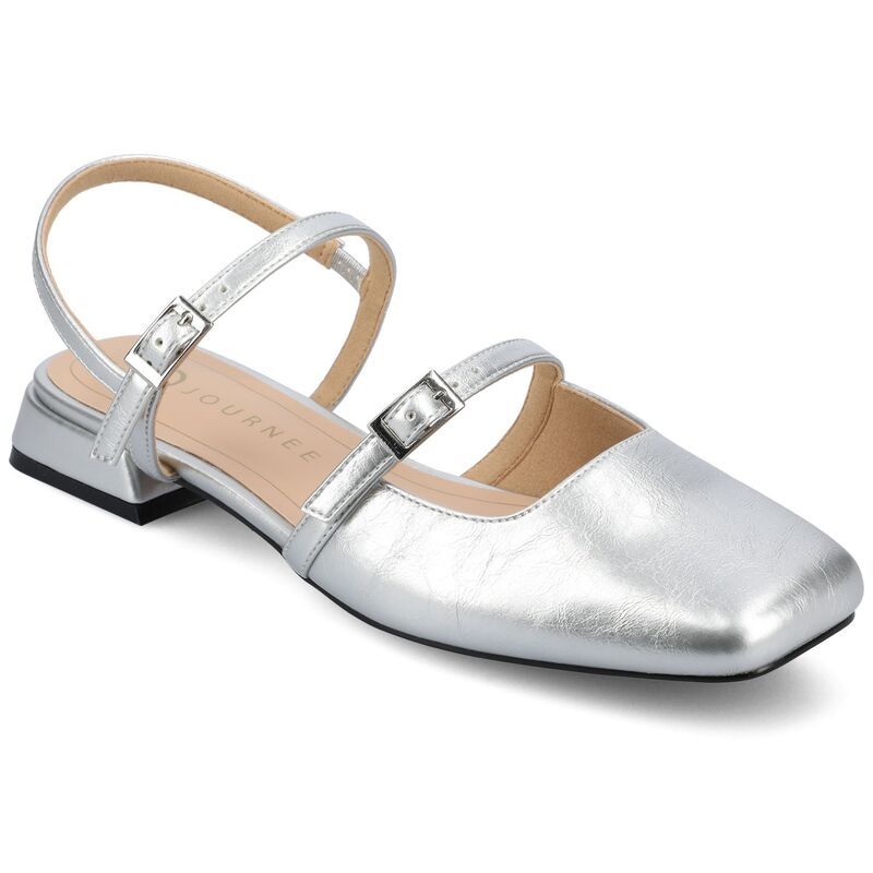 ジャーニー レディース シューズ サンダル Journee Tru Comfort Foam Gretchenn Womens Flatsilver シルバー