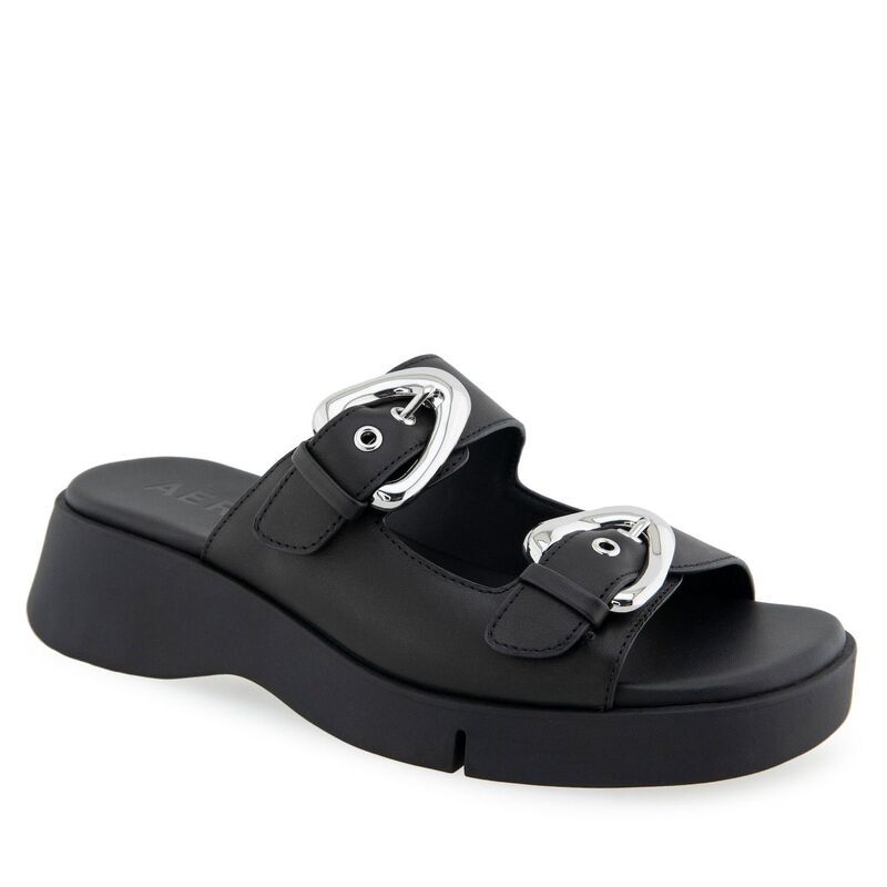 エアロソールズ レディース シューズ サンダル ヒール Aerosoles Faith Womens Block Heeled Slide Sandals Black ブラック