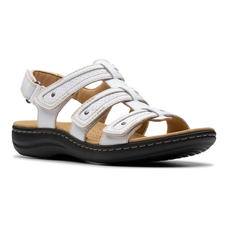 クラークス レディース シューズ サンダル レザー Clarks Laurieann Ivy Womens Leather Sandals White ホワイト