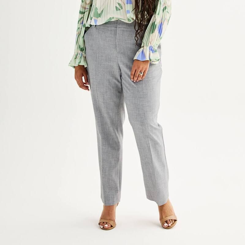 ナインウェスト レディース ボトムス カジュアルパンツ ブーツカット プラスサイズ ブーツ Plusize Nine West Barely Bootcut Pants Gray Heather グレー