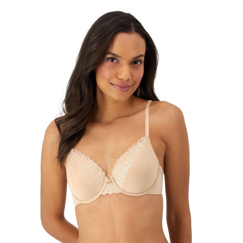 メイデンフォーム レディース アンダーウェア ブラジャー レーストリム レース Maidenform Comfort Devotion Full Coverage Lace Trim Bra 9404 Almond Geo