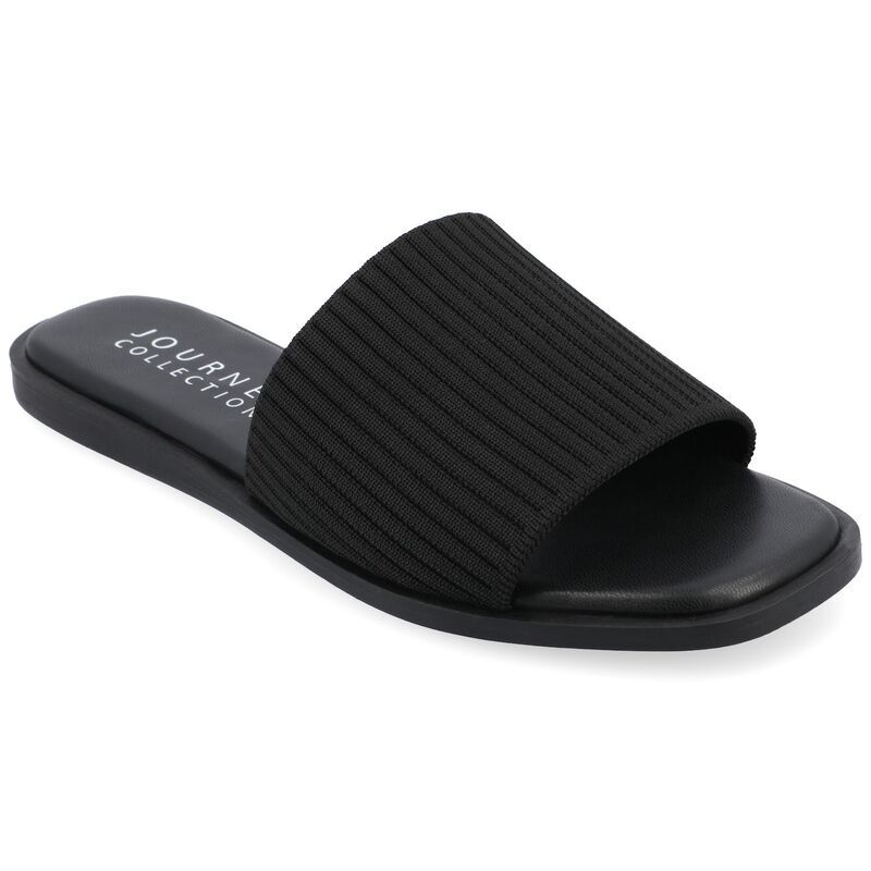 ジュルネ コレクション レディース シューズ サンダル リネン Journee Collection Prisilla Womens Tru Comfort Foam Linen Slip On Slide Sandals Black ブラック