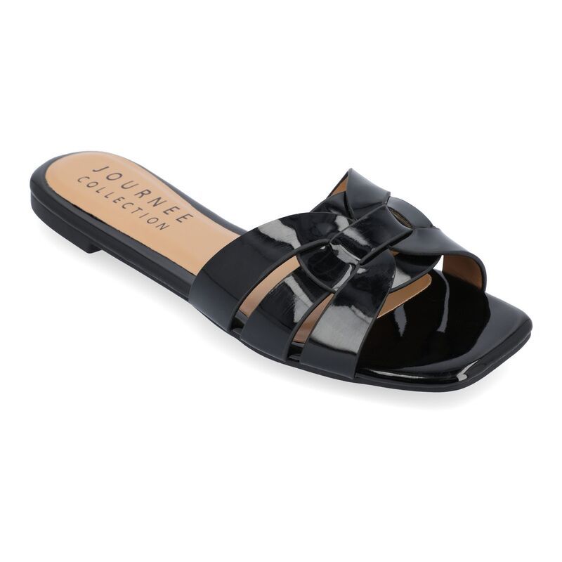 ジュルネ コレクション レディース シューズ サンダル Journee Collection Arrina Womensquare Toe Sandals Black ブラック
