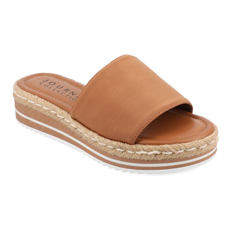 ジュルネ コレクション レディース シューズ サンダル Journee Collection Rosey Womens Espadrille Slide Sandals Tan タン
