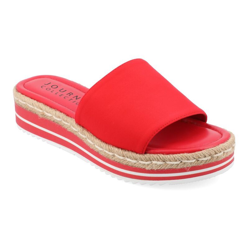 ジュルネ コレクション レディース シューズ サンダル Journee Collection Rosey Womens Espadrille Slide Sandals Red レッド