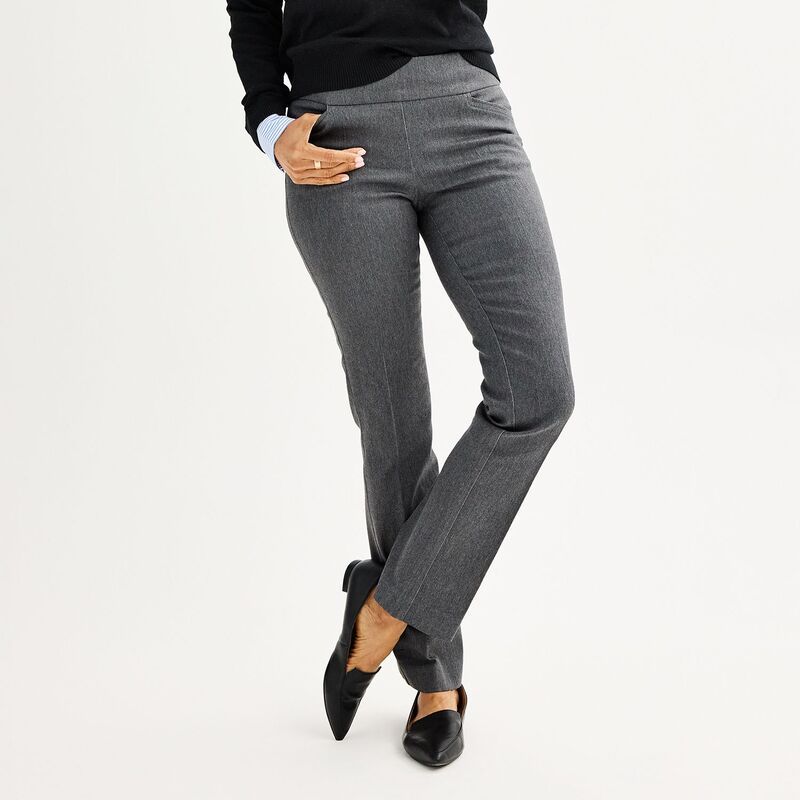 クロフト＆バロー レディース ボトムス カジュアルパンツ ブーツカット ブーツ Womens Croft Barrow Effortlesstretch PullOn Bootcut Pants Heather Gray グレー