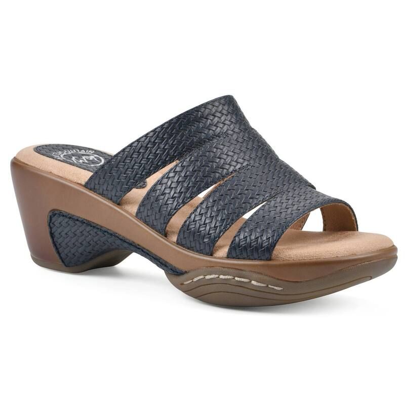 ホワイトマウンテン レディース シューズ サンダル White Mountain Valora WomenslipOn Clog Sandals Navy Woven ネイビー