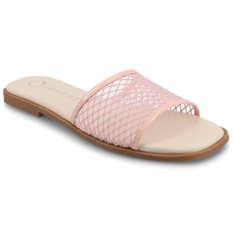 ジャーニー レディース シューズ サンダル Journee Breckley Womenslip On Flat Sandals Pink ピンク
