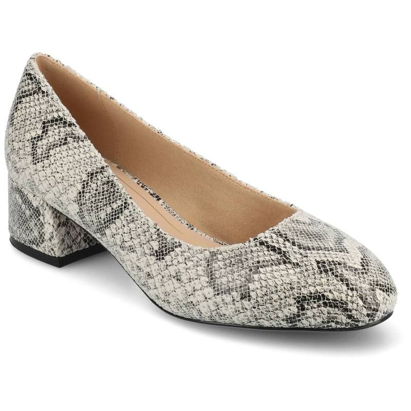ジュルネ コレクション レディース シューズ パンプス ヒール Journee Collection Medium and Wide Width Saarii WomenslipOn Block Heel Pumpsnake