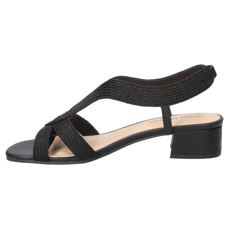 イージーストリート レディース シューズ サンダル ヒール Easy Street Festival Block Heel Womens Woven Sandals Navy Woven ネイビー