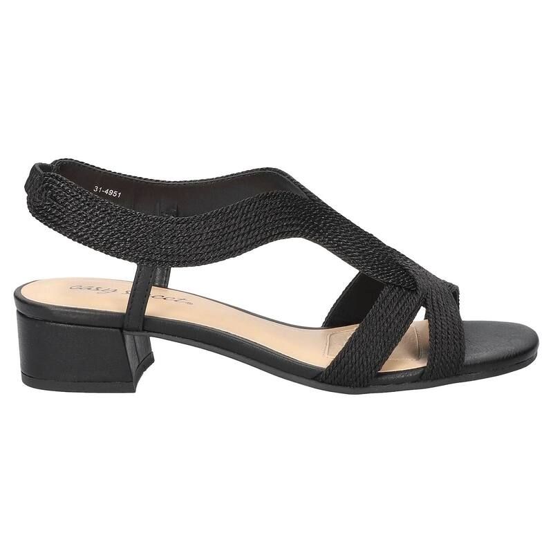 イージーストリート レディース シューズ サンダル ヒール Easy Street Festival Block Heel Womens Woven Sandals Navy Woven ネイビー