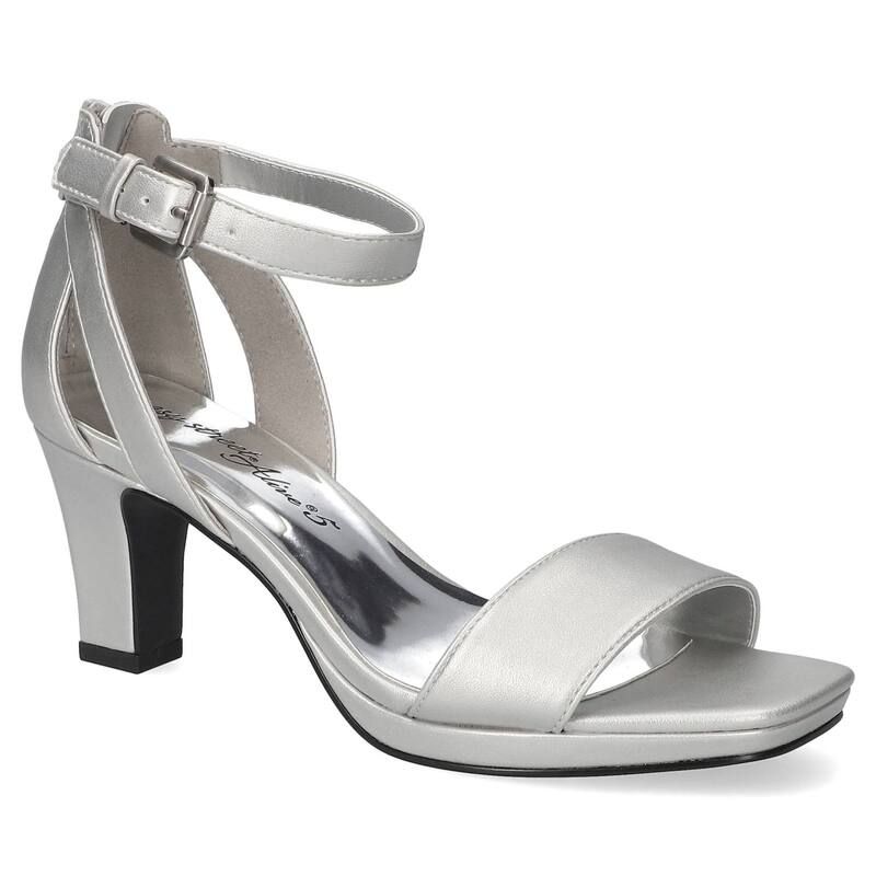 イージーストリート レディース シューズ サンダル プラットフォーム ヒール Easy Street Square Toe Platform Womens Heeled Sandalsilver シルバー