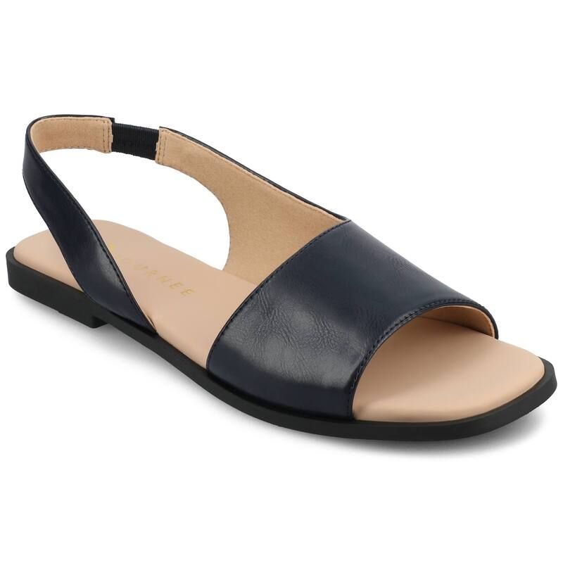 ジャーニー レディース シューズ サンダル Journee Brinsley Womens Tru Comfort Foam Croco Texture Sling Back Sandals Navy ネイビー