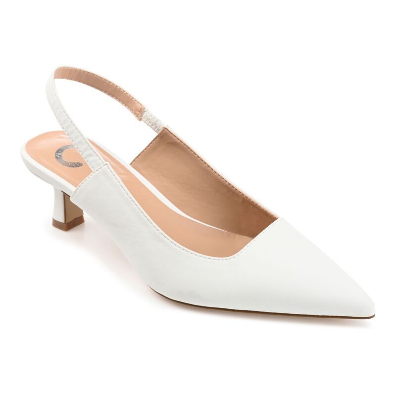 ジュルネ コレクション レディース シューズ パンプス ヒール Journee Collection Paulina Womenslingback Heels White ホワイト