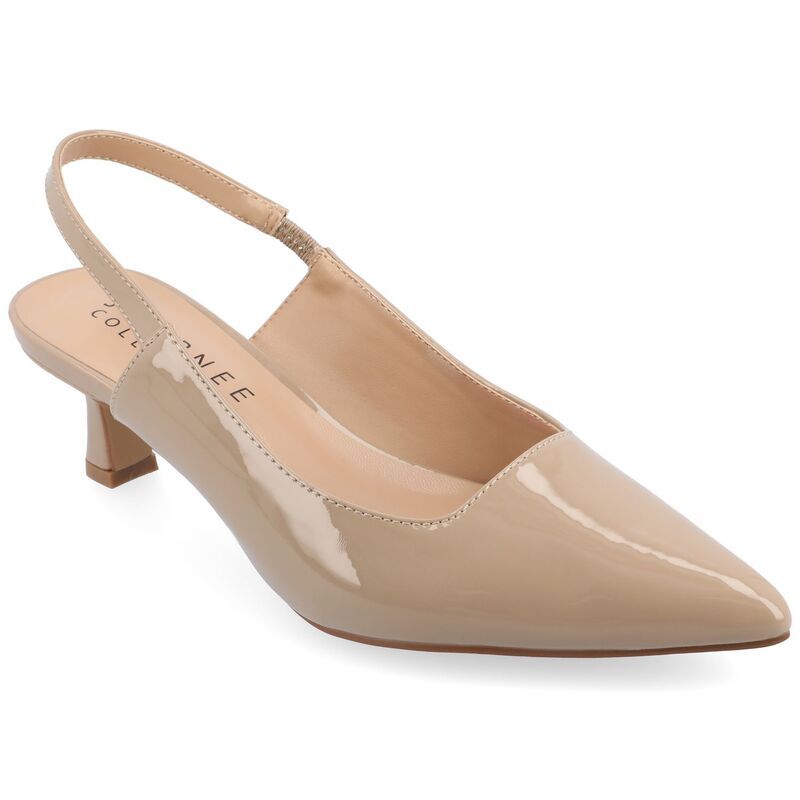 ジュルネ コレクション レディース シューズ パンプス ヒール Journee Collection Paulina Womenslingback Heels Patentaupe トープ