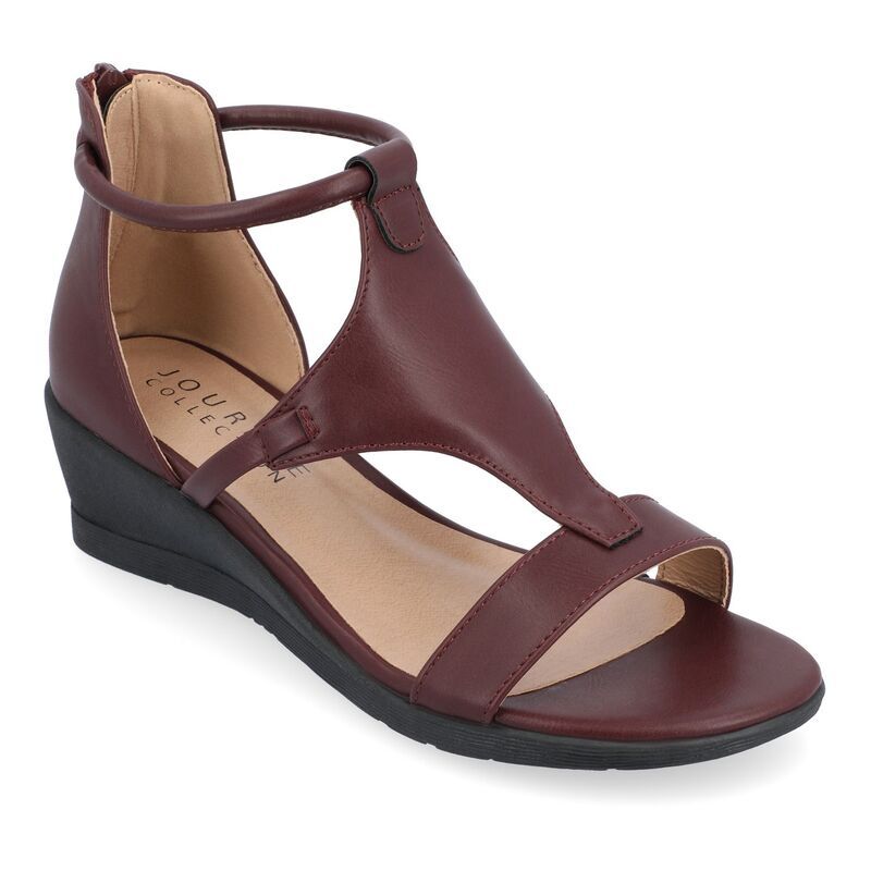 ジュルネ コレクション レディース シューズ サンダル Journee Collection Trayle Womens Wedge Sandals Wine ワイン