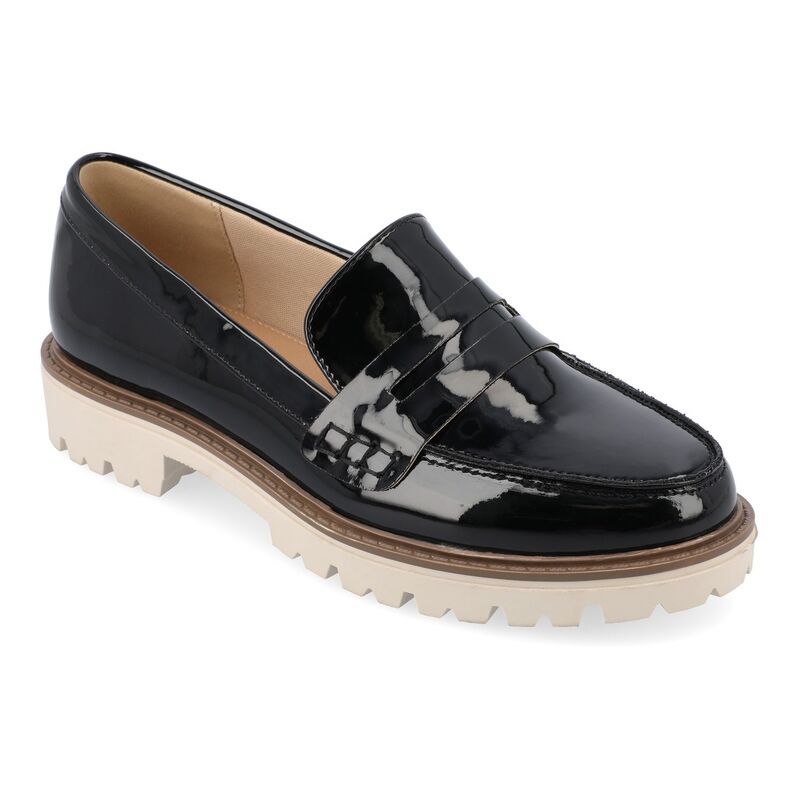 ジュルネ コレクション レディース シューズ スリッポン・ローファー Journee Collection Kenly Tru Comfort Foam Womens Loafers Patent Black ブラック