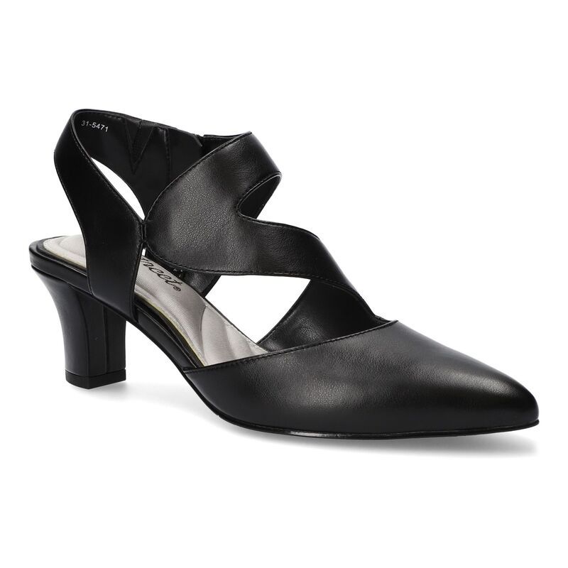 イージーストリート レディース シューズ パンプス アシンメトリー ヒール Easy Street Venue Womens Asymmetrical Higheels Black ブラック