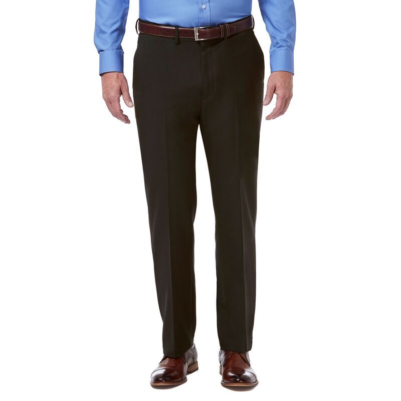ハガー メンズ ボトムス カジュアルパンツ Men s HaggarR Premium Comfort ExpandableWaist ClassicFit Stretch FlatFront Dress Pants Dark Brown ブラウン