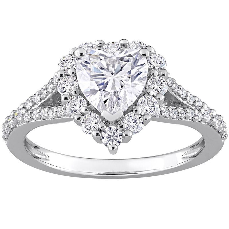 ステラ グレース レディース アクセサリー リング Stella Grace Sterling Silver 112 CaratW LabCreated Moissanite Heart Halo Ring Sterling シルバー