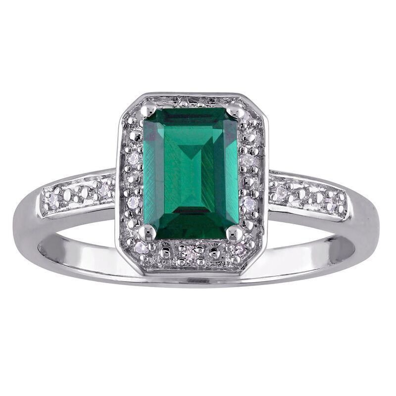 ステラ グレース レディース アクセサリー リング Stella Grace Sterling Silver LabCreated Emerald Diamond Accent Fashion Ring Sterling エメラルド