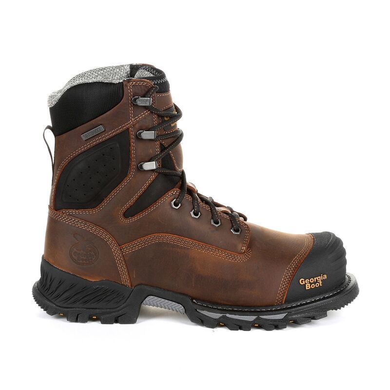 ジョージアブーツ メンズ シューズ ブーツ・レインブーツ Georgia Boots Rumbler Mens Waterproof Composite Toe Work Boots Black And Brown ブラック