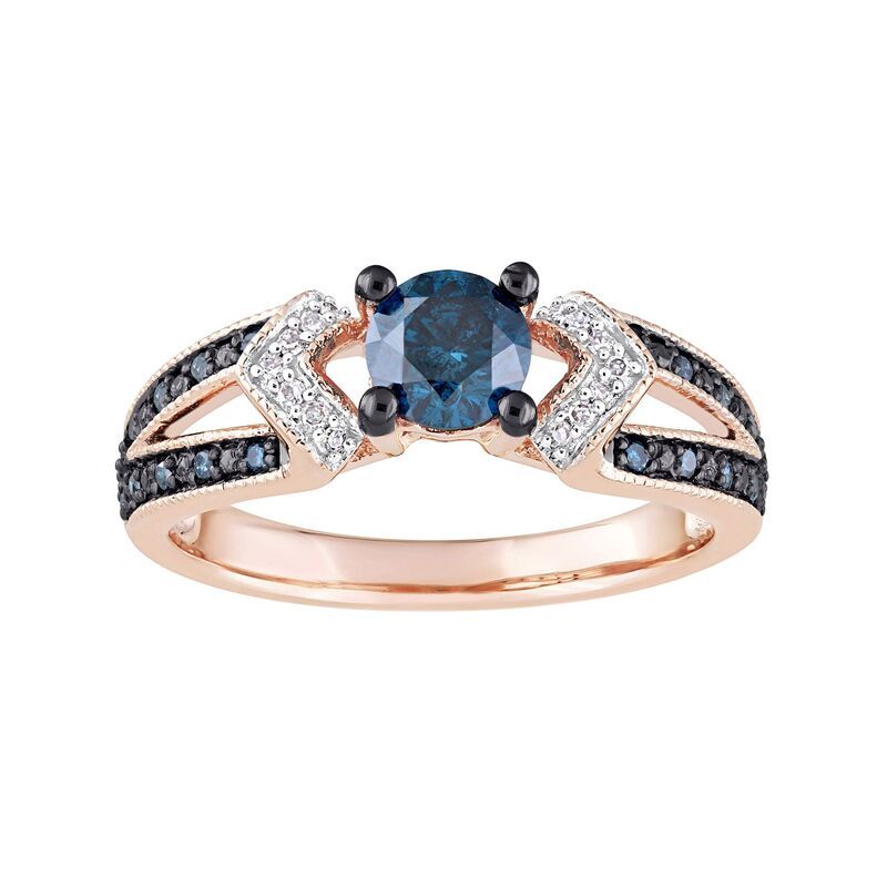 ステラ グレース レディース アクセサリー リング Stella Grace 10k Rose Gold 34 CaratW Blue White Diamond Split Shank Ring 10k Rose Gold ゴールド