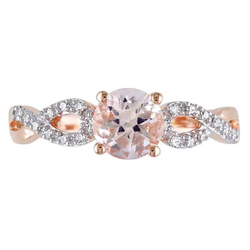 ステラ グレース レディース アクセサリー リング Stella Grace Morganite and 110 CaratW Diamond Engagement Ring in 10k Rose Pink ピンク
