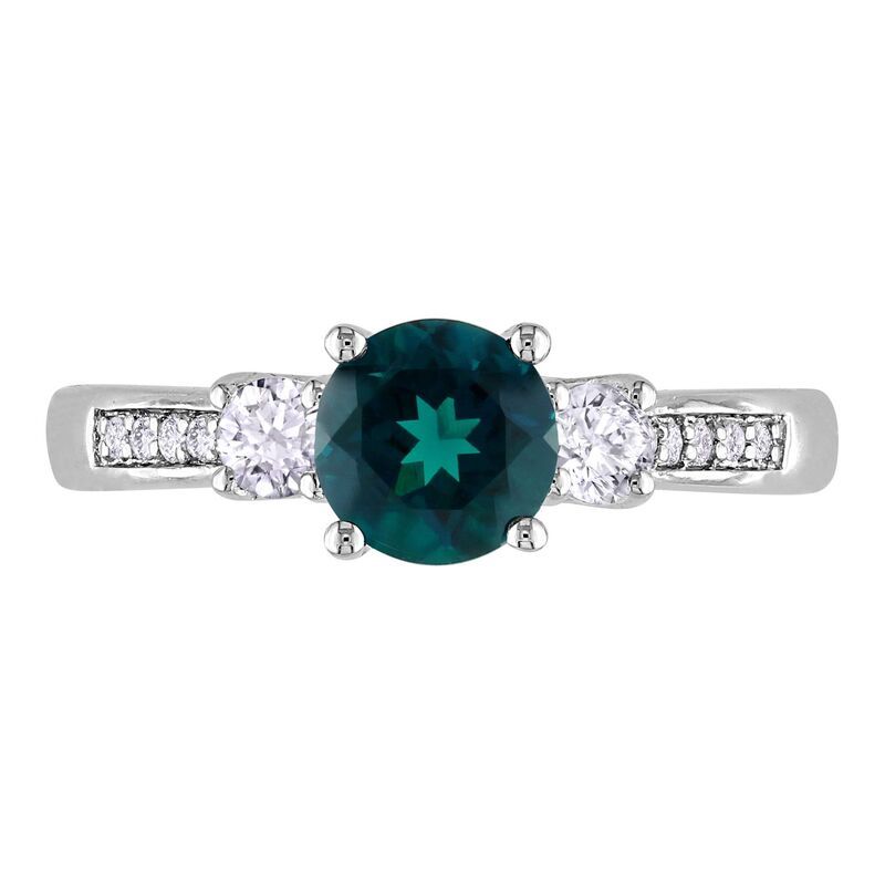 ステラ グレース レディース アクセサリー リング Stella Grace 10k White Gold LabCreated Emerald LabCreated White Sapphire andiamond Accent 3Stone Ringree
