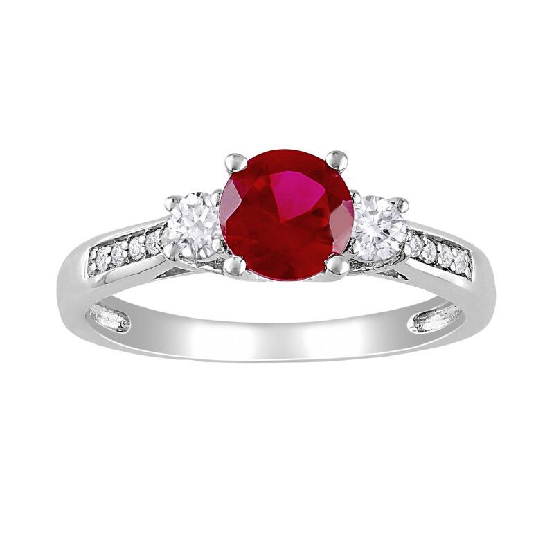 ステラ グレース レディース アクセサリー リング Stella Grace 10k White Gold LabCreated Ruby LabCreated White Sapphire andiamond Accent Ring 10k White Go