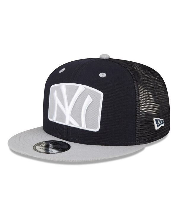 ニューエラ メンズ アクセサリー 帽子 ロゴ New Era Mens Navy New York Yankees Logo Zoom Trucker 9Fifty Snapback Hat Navy ネイビー